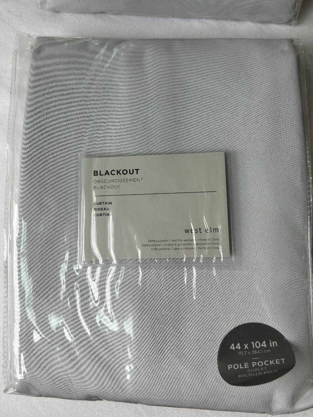 West Elm Three (3) Curtain Panels Grey NWT - Picture 3 of 3